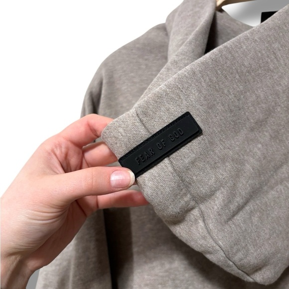 NWT ESSENTIALS Fear Of God Taupe Brown Grey Oversized Hoodie Sweatshirt Small - Picture 10 of 11